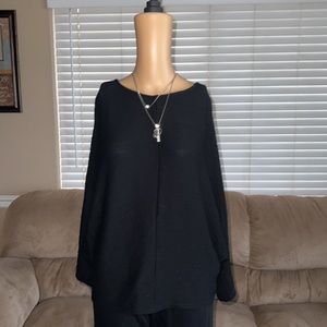 Anthropologie Black Blouse with Wide Sleeves